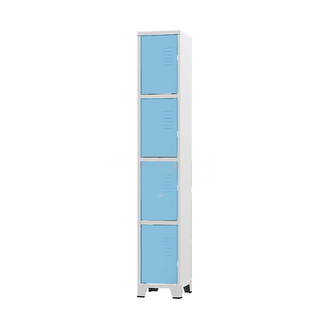 Armário Roupeiro De Aço Para Vestiário 4 Portas Locker Azul Claro