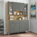 Ver imagem 1 de Kit Cozinha 8 Portas e Gavetas Golden Freijó / Gris