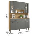 Ver imagem 3 de Kit Cozinha 8 Portas e Gavetas Golden Freijó / Gris