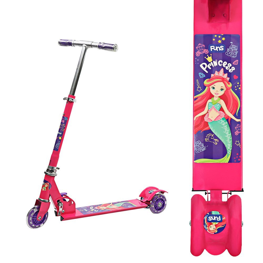 Patinete Infantil Princesa com 3 Rodas que Acendem com o Movimento - 4