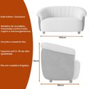 Ver imagem 3 de Sofá Esther 2 Lugares 150cm Marrom Courino Linho Off White Sofá Home