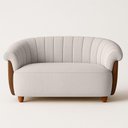 Ver imagem 4 de Sofá Esther 2 Lugares 150cm Marrom Courino Linho Off White Sofá Home