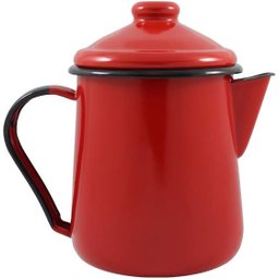 Leiteira Tradicional 12 Esmaltada Vermelha - 1100 Ml - Ewel:marrom - 3