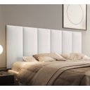 Ver imagem 1 de Cabeceira Viuva ou Solteirão Estofada Moderna para Quarto - 128 Cm - Branco Corino