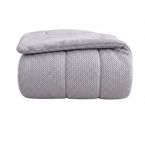 Edredom Queen Size Dupla Face Duo Ultra Macio Cinza Niazitex