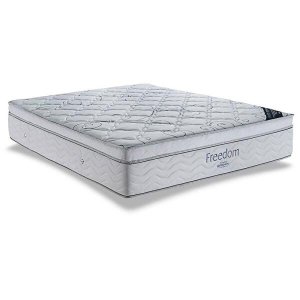 Colchão Queen Ortobom Freedom, Branco e Cinza, Orto Pillow, Tecido Anti-Derrapante