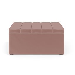 Calçadeira Baú Navi 90 para Cama de Solteiro N-031 Veludo Rosê Claro Aradecor - 2