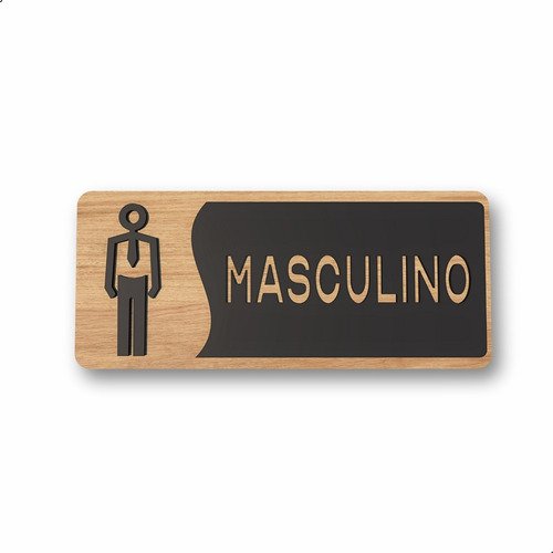 Placa de Banheiro Placas para Banheiro Feminino Masculino:preto - Masculino 12x26