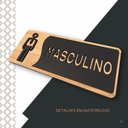 Ver imagem 7 de Placa de Banheiro Placas para Banheiro Feminino Masculino:preto - Masculino 12x26