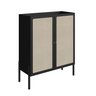 Armário Cristaleira Bar 2 Portas 93cm Palhinha Pé Madeira 27929 Oslo Artesano - Nero/preto - 2