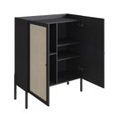 Ver imagem 6 de Armário Cristaleira Bar 2 Portas 93cm Palhinha Pé Madeira 27929 Oslo Artesano - Nero/preto