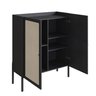 Armário Cristaleira Bar 2 Portas 93cm Palhinha Pé Madeira 27929 Oslo Artesano - Nero/preto - 6