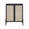 Armário Cristaleira Bar 2 Portas 93cm Palhinha Pé Madeira 27929 Oslo Artesano - Nero/preto - 3