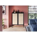 Ver imagem 1 de Armário Cristaleira Bar 2 Portas 93cm Palhinha Pé Madeira 27929 Oslo Artesano - Nero/preto