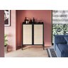 Armário Cristaleira Bar 2 Portas 93cm Palhinha Pé Madeira 27929 Oslo Artesano - Nero/preto - 1