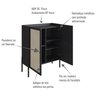 Armário Cristaleira Bar 2 Portas 93cm Palhinha Pé Madeira 27929 Oslo Artesano - Nero/preto - 7