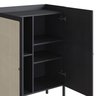 Armário Cristaleira Bar 2 Portas 93cm Palhinha Pé Madeira 27929 Oslo Artesano - Nero/preto - 4