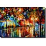 Quadro Decorativo Abstrato Espatulado Paisagem Praça - 1