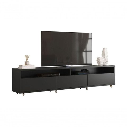 Rack Bancada para Tv Aspen Preto - Moveisaqui