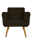 Ver imagem 2 de Poltrona Decorativa Sala Recepção Em Tressê Isabella Corano Marrom - LM DECOR