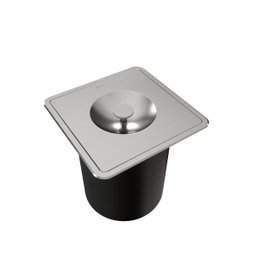 Lixeira de Embutir Quadrada Docol Massima em Aço Inox Escovado com Balde Plástico 6 Litros - 1