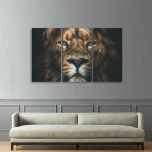 Quadro Leão Predador King para Sala Quarto 105x65