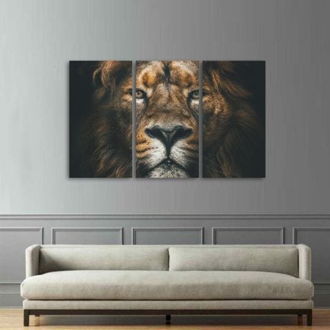 Quadro Leão Predador King para Sala Quarto 105x65