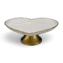 Ver imagem 3 de Centro de Mesa em Formato de Coração Dourado com Branco Perolado a: 15cm C: 33cm