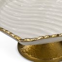 Ver imagem 5 de Centro de Mesa em Formato de Coração Dourado com Branco Perolado a: 15cm C: 33cm