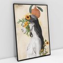 Ver imagem 1 de Quadro Decorativo em Canvas Abstrato Face Flowers - Moldura Preta - 90 x 60cm