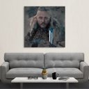Ver imagem 2 de Quadro Vikings Ragnar Lothbrok Artístico 60x60 decorativo