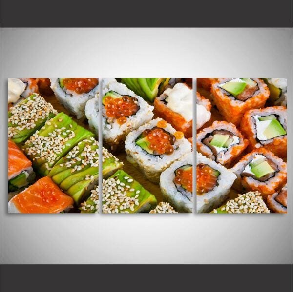 Kit Comidinha de Brinquedo Infantil de Madeira Sushi 16 Pçs