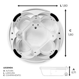 Spa Redondo Pieven Completo com Hidro em Acrílico - 220v - 3
