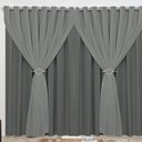 Ver imagem 2 de Cortina para Sala Blackout Tecido Com Voil + Presilha Ilhós Cromado 7,00m X 2,60m:Cinza