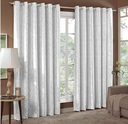 Ver imagem 1 de Cortina Jacquard Sala e Quarto 3,00x2,80 Branco Ilhós Quadrado Cromado