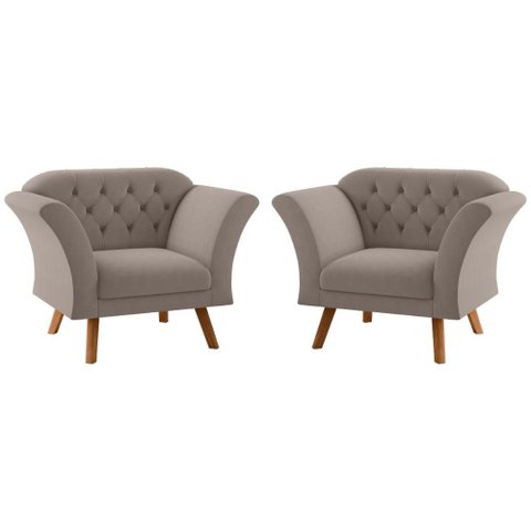 Conjunto Poltrona para Sala de Recepção Moreira Inca Sépia