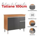 Ver imagem 4 de Balcão de Cozinha Ambiente Tatiane com Tampo 100cm Amêndoa Preto - Ajl