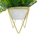 Ver imagem 3 de Vaso centro de mesa de cerâmica com tripé de metal dourado