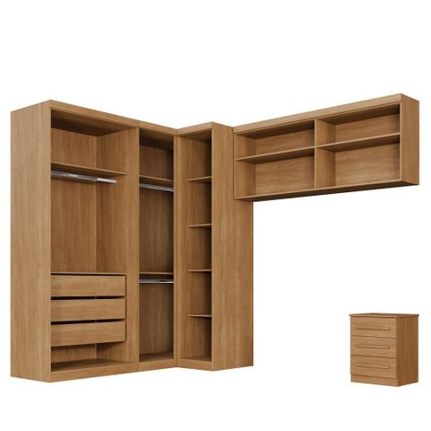 Guarda Roupa Modulado Dallas 5 Módulos 8 Portas de Bater 6 Gavetas