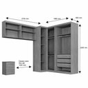 Ver imagem 2 de Guarda Roupa Modulado Dallas 5 Módulos 8 Portas de Bater 6 Gavetas