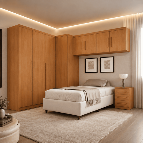 Guarda Roupa Modulado Dallas 5 Módulos 8 Portas de Bater 6 Gavetas