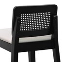 Ver imagem 7 de Banqueta Média Gabi Madeira Maciça Telinha - Preto - Assento Estofado Corano Bege