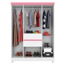 Ver imagem 4 de Guarda Roupa Atria 6 Portas 2 Gavetas Branco Rosa