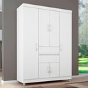 Ver imagem 2 de Guarda Roupa Atria 6 Portas 2 Gavetas Branco Rosa