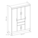 Ver imagem 3 de Guarda Roupa Atria 6 Portas 2 Gavetas Branco Rosa