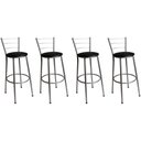 Ver imagem 1 de Kit 4 Banquetas Bistrô Aço Cinza e Assento Preto