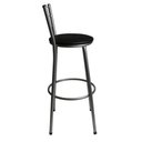 Ver imagem 3 de Kit 4 Banquetas Bistrô Aço Cinza e Assento Preto
