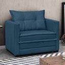 Ver imagem 2 de Poltrona Cama Retrátil Solteiro Milenni Veludo Azul Marinho B03 - D'rossi