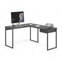 Ver imagem 2 de Mesa Home Office Escrivaninha L Shine Preta com Gaveteiro