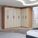 Ver imagem 1 de Guarda-roupa Casal Modulado Odisseia 9 Portas 2 Gavetas Cinamomo/off White - Panorama Móveis